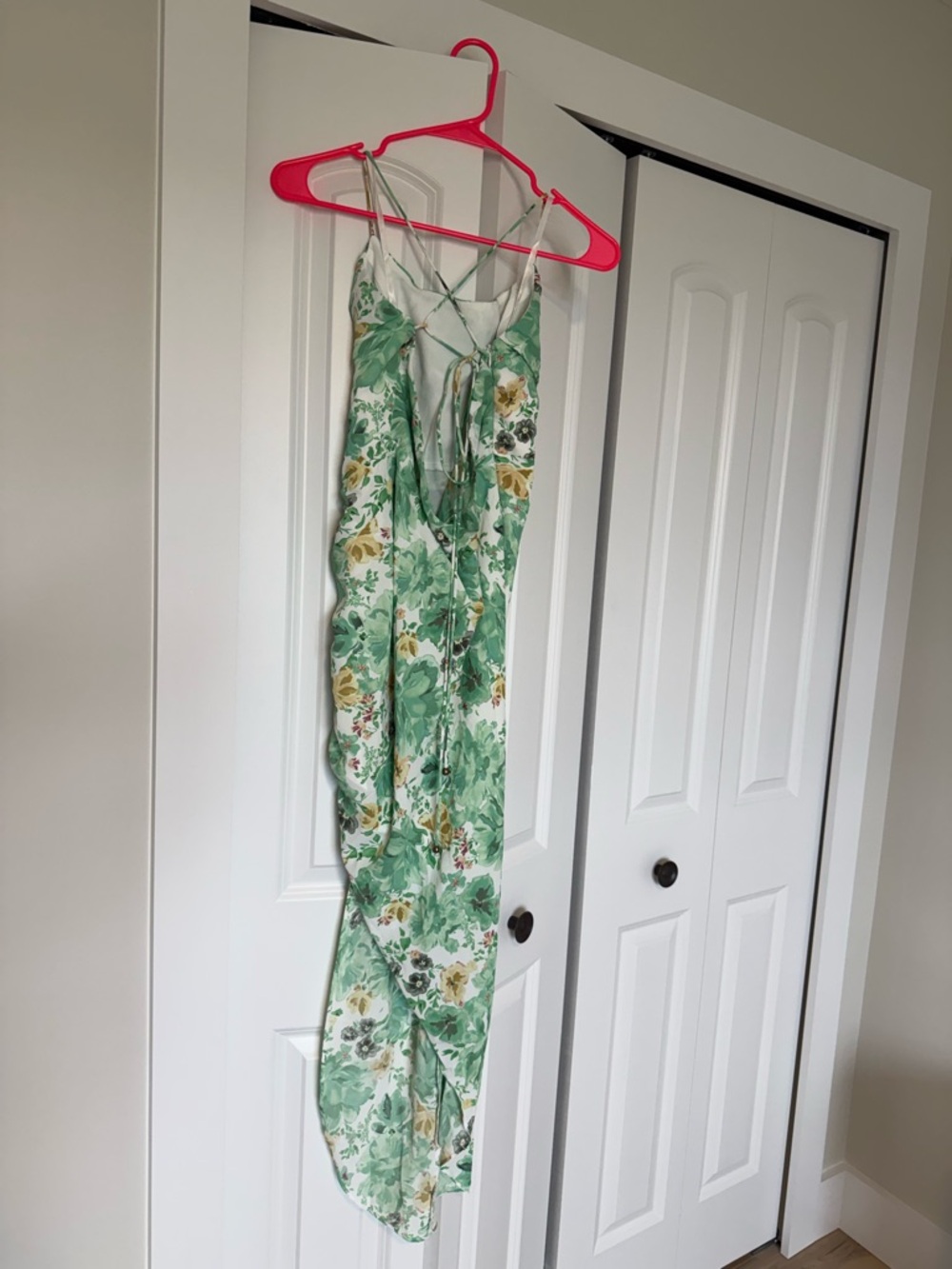 Hello Molly Mint Floral Asymmetrical Slip Dress - Picture 4 of 5